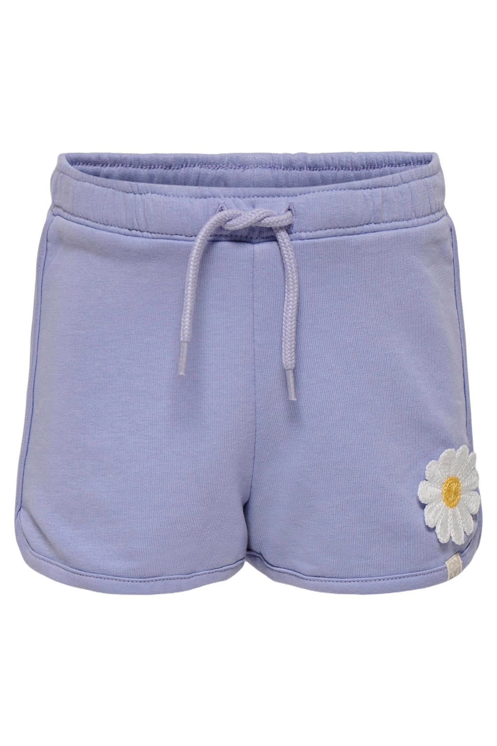 Lilakleurige meisjes KIDS ONLY MINI regular sweatshort met elastische tailleband met koord en effen