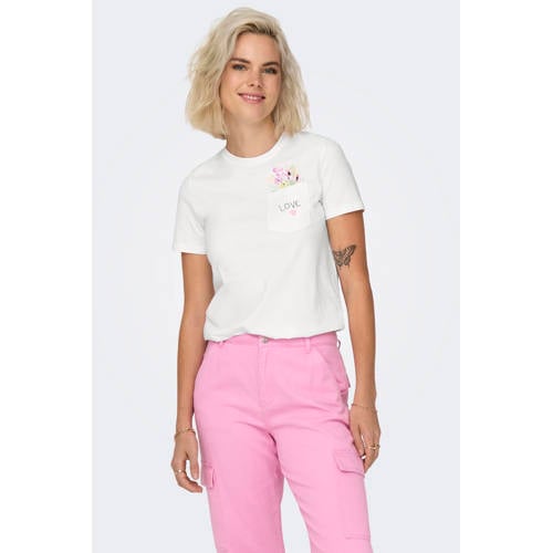 ONLY T-shirt ecru afbeelding
