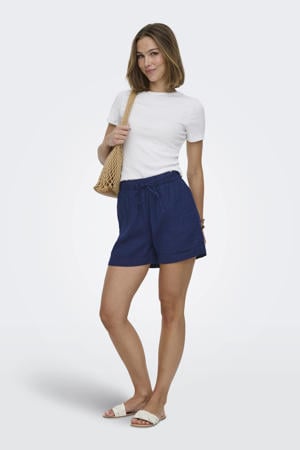high waist casual short donkerblauw