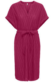 thumbnail: Zwarte dames ONLY maxi jurk van polyester met effen, korte mouwen en V-hals