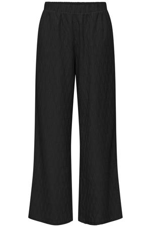 wide leg high waist casual broek zwart