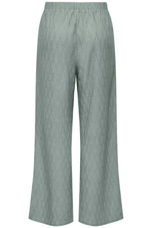 wide leg high waist casual broek lichtgroen