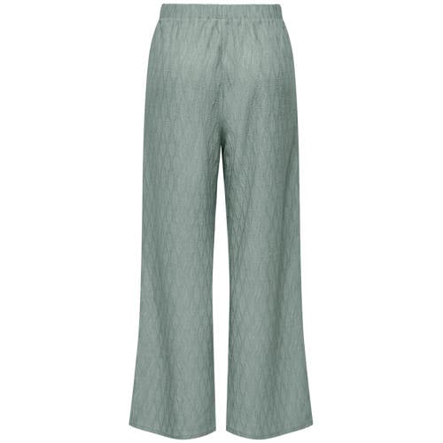 ONLY wide leg high waist casual broek lichtgroen afbeelding