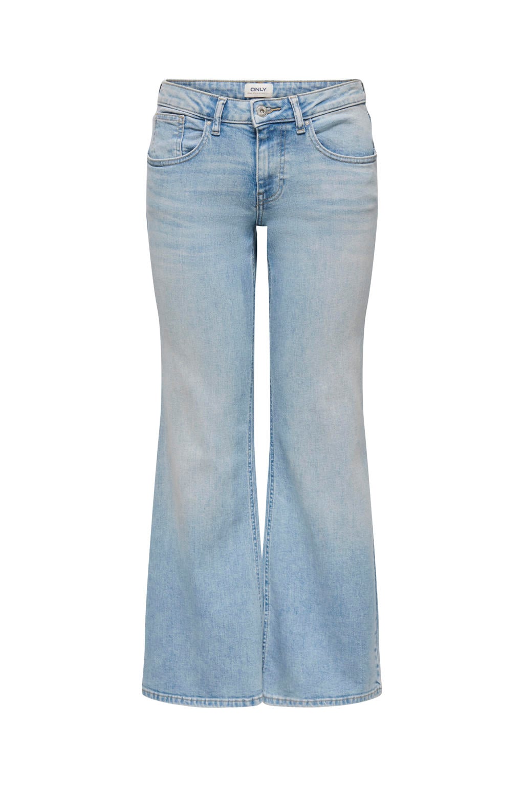 Light blue denim dames ONLY Onljudy Low Waist Flared Dnm Epp low waist flared jeans met rits- en knoopsluiting en effen