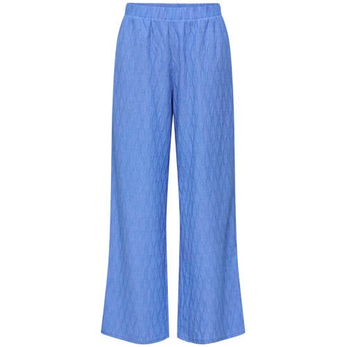 ONLY wide leg high waist casual broek blauw afbeelding