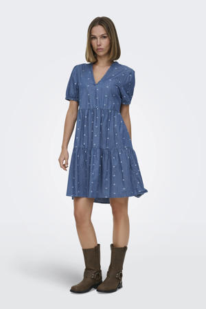 korte jurk medium blue denim