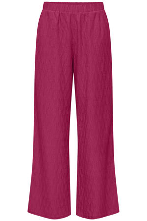 wide leg high waist casual broek roze