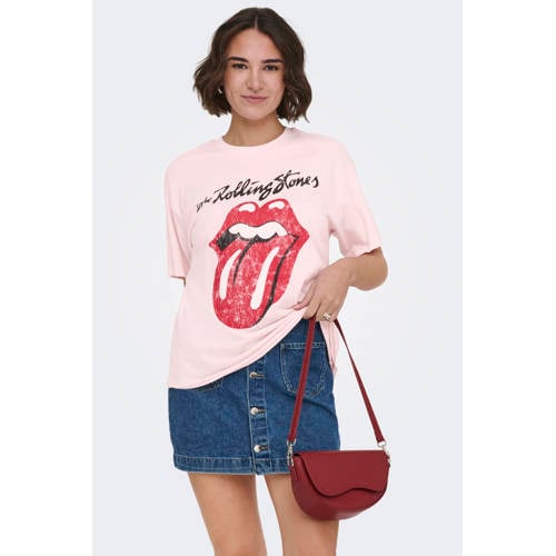 ONLY T-shirt lichtroze afbeelding