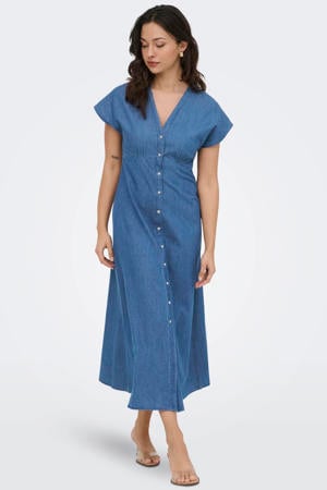korte jurk medium blue denim