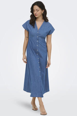 korte jurk medium blue denim