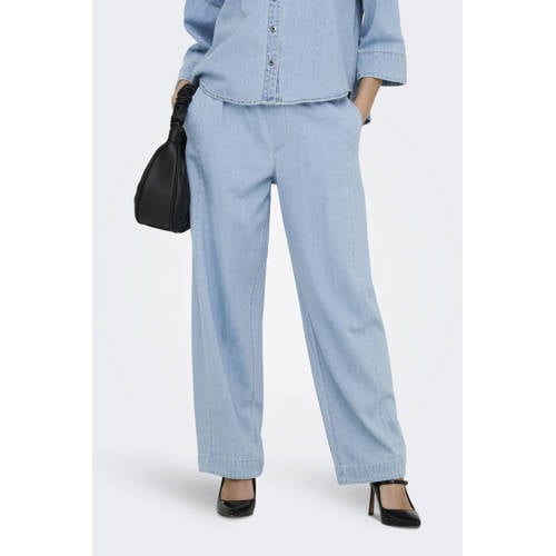 ONLY high waist wide leg jeans lichtblauw afbeelding
