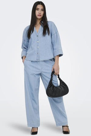 high waist wide leg jeans lichtblauw