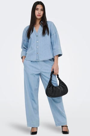 high waist wide leg jeans lichtblauw
