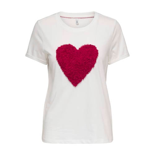 ONLY T-shirt met hartjes afbeelding