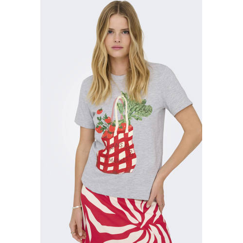 ONLY T-shirt grijs afbeelding
