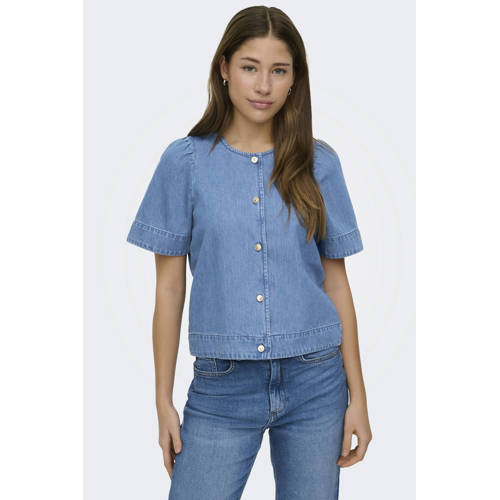 ONLY blouse light blue denim afbeelding