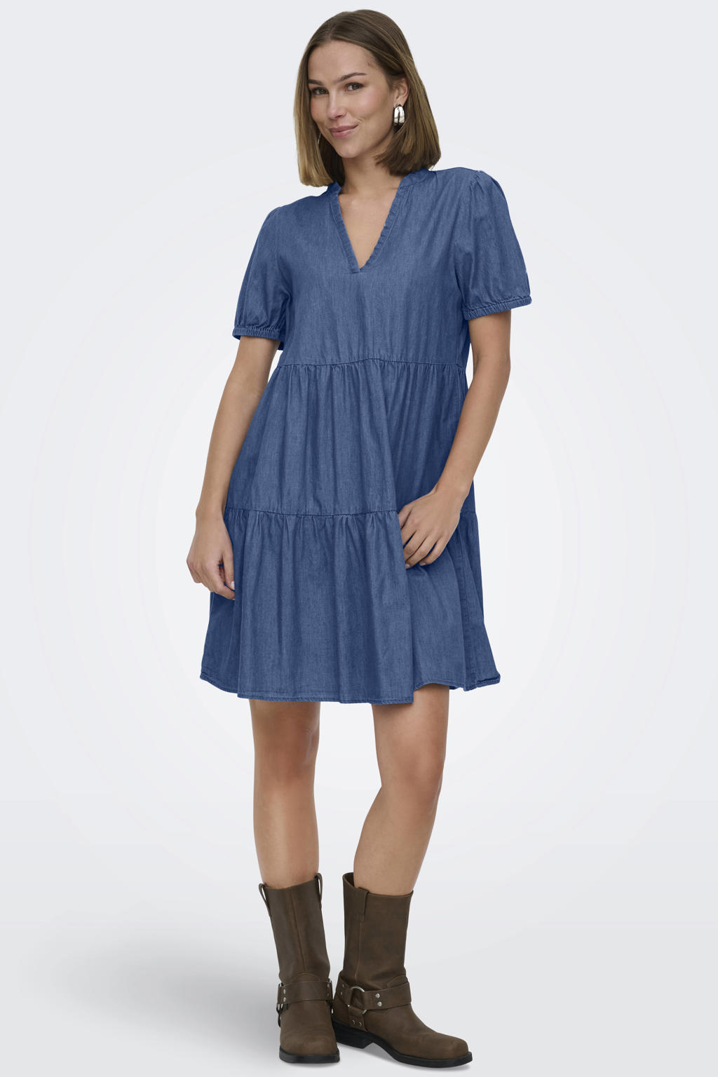 ONLY korte jurk blauw