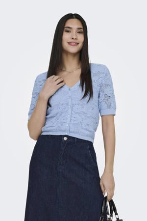 top blauw gebreid