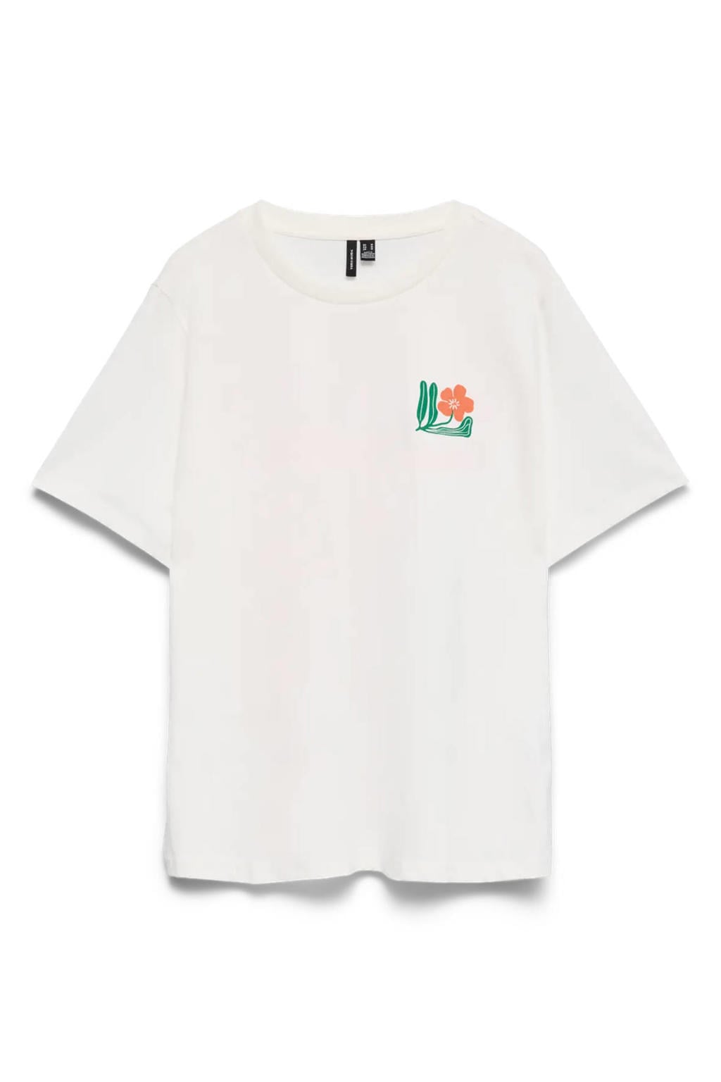 Witte meisjes VERO MODA GIRL T-shirt van katoen met backprint, korte mouwen en ronde hals