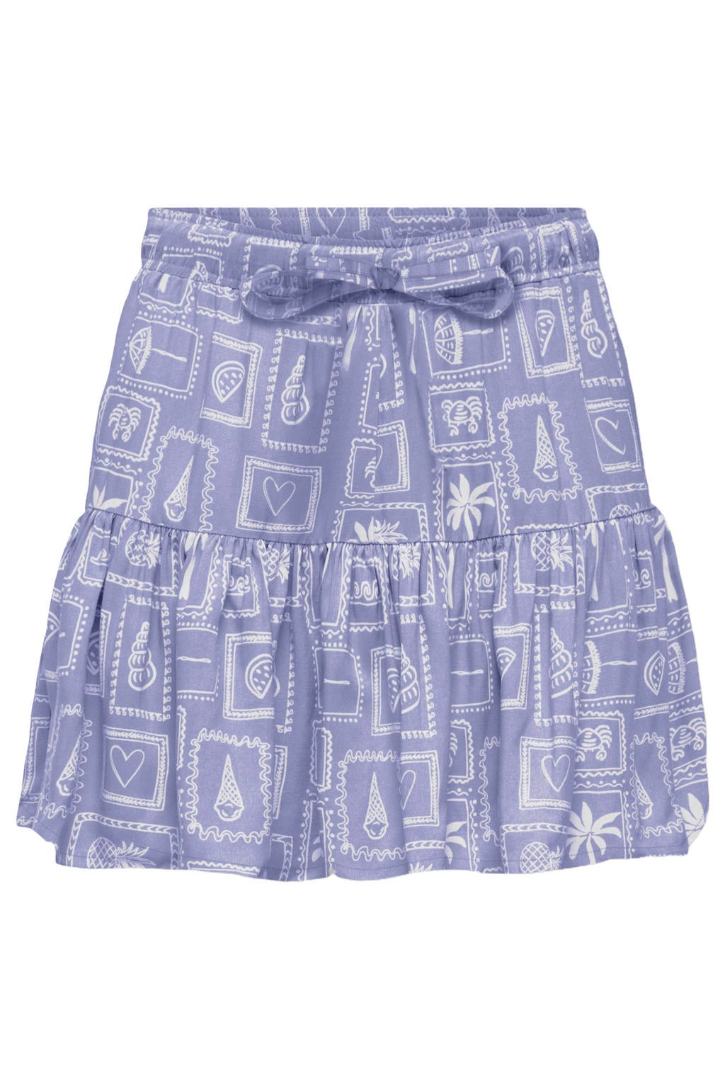 Lilakleurige meisjes KIDS ONLY GIRL skort gemaakt van viscose en met elastische tailleband met koord