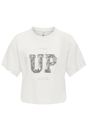 T-shirt met glitter wit