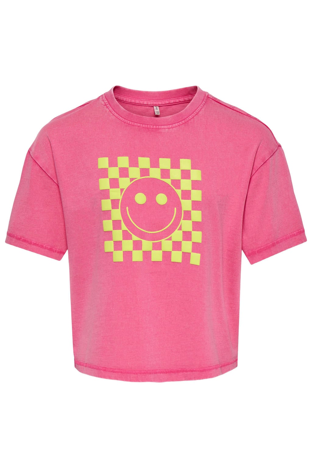 Roze meisjes KIDS ONLY GIRL T-shirt van katoen met printopdruk, korte mouwen en ronde hals