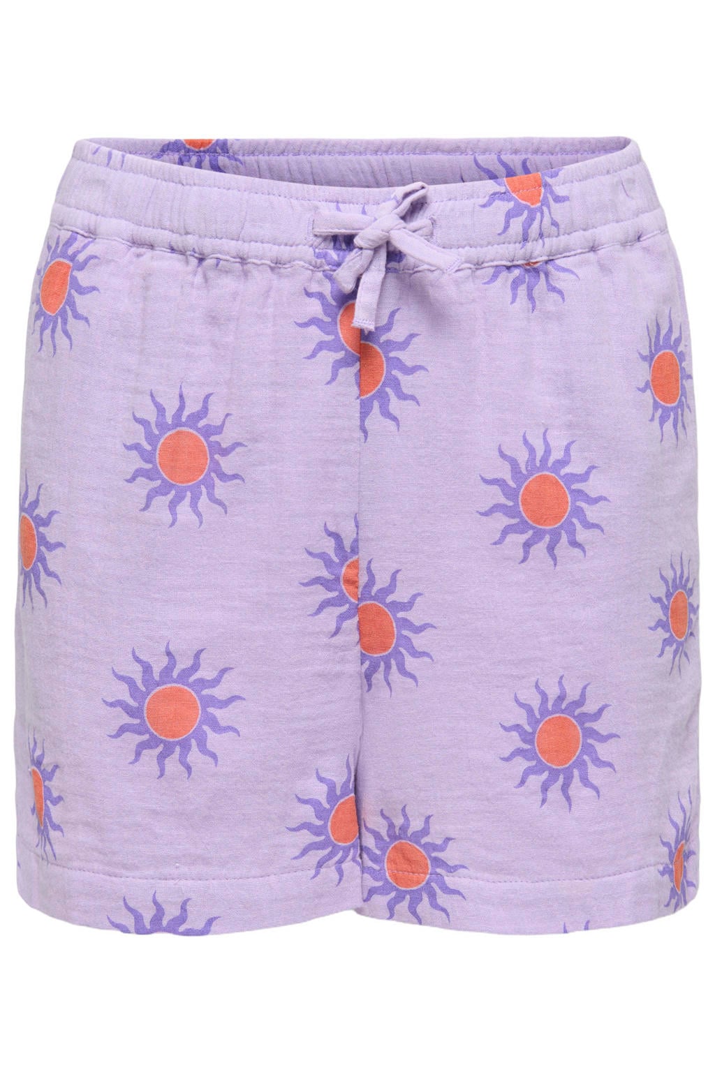 Lilakleurige meisjes KIDS ONLY GIRL regular casual short van katoen met elastische tailleband met koord