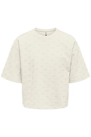 sweater met hartjes ecru