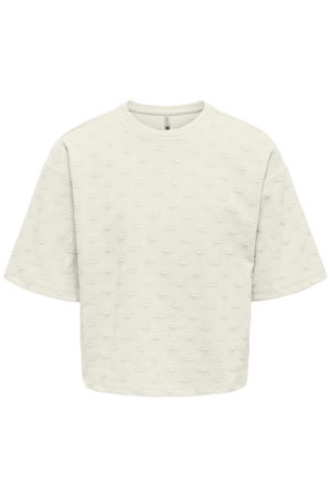 sweater met hartjes ecru
