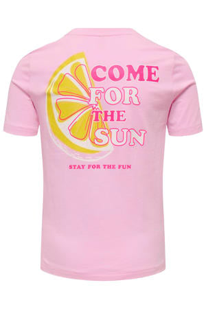 T-shirt met backprint roze