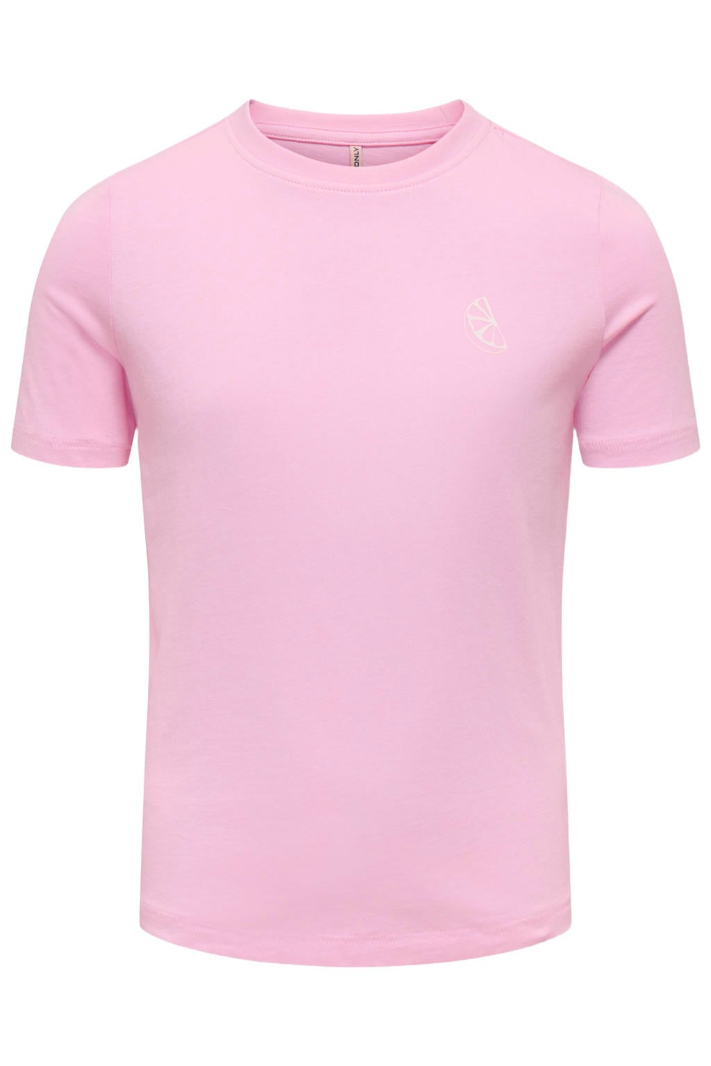 Roze meisjes KIDS ONLY GIRL T-shirt van katoen met backprint, korte mouwen en ronde hals