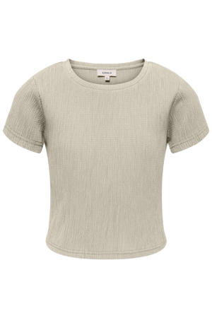 T-shirt met textuur beige