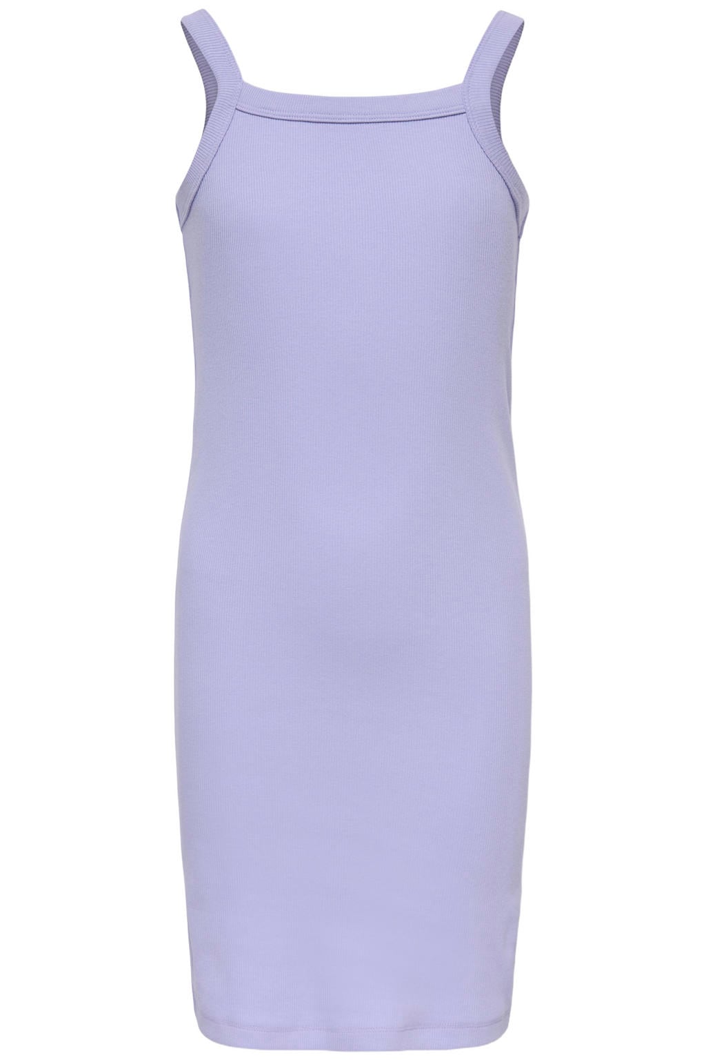 Lilakleurige meisjes KIDS ONLY GIRL bodycon jurk van stretchkatoen met effen en ronde hals