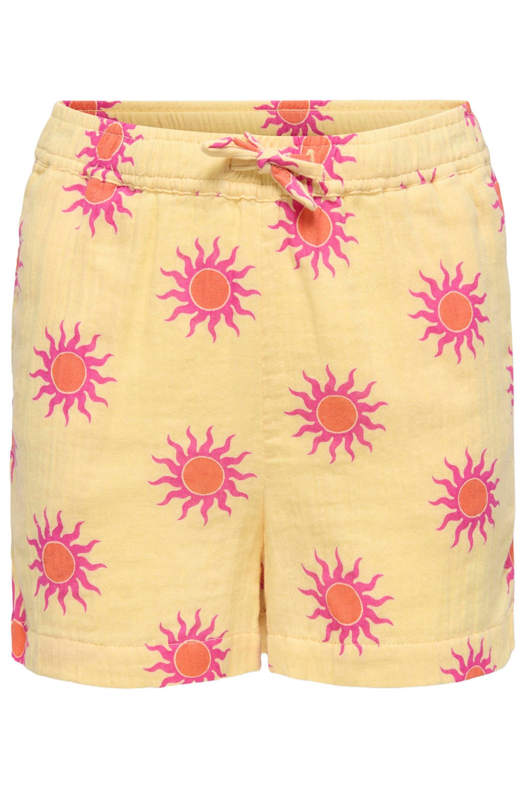 Gele meisjes KIDS ONLY GIRL regular casual short van katoen met elastische tailleband met koord