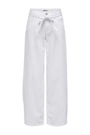 thumbnail: Ecru dames ONLY Onlgianna Mw Straight Dot211 Dnm Noos wide leg jeans met effen