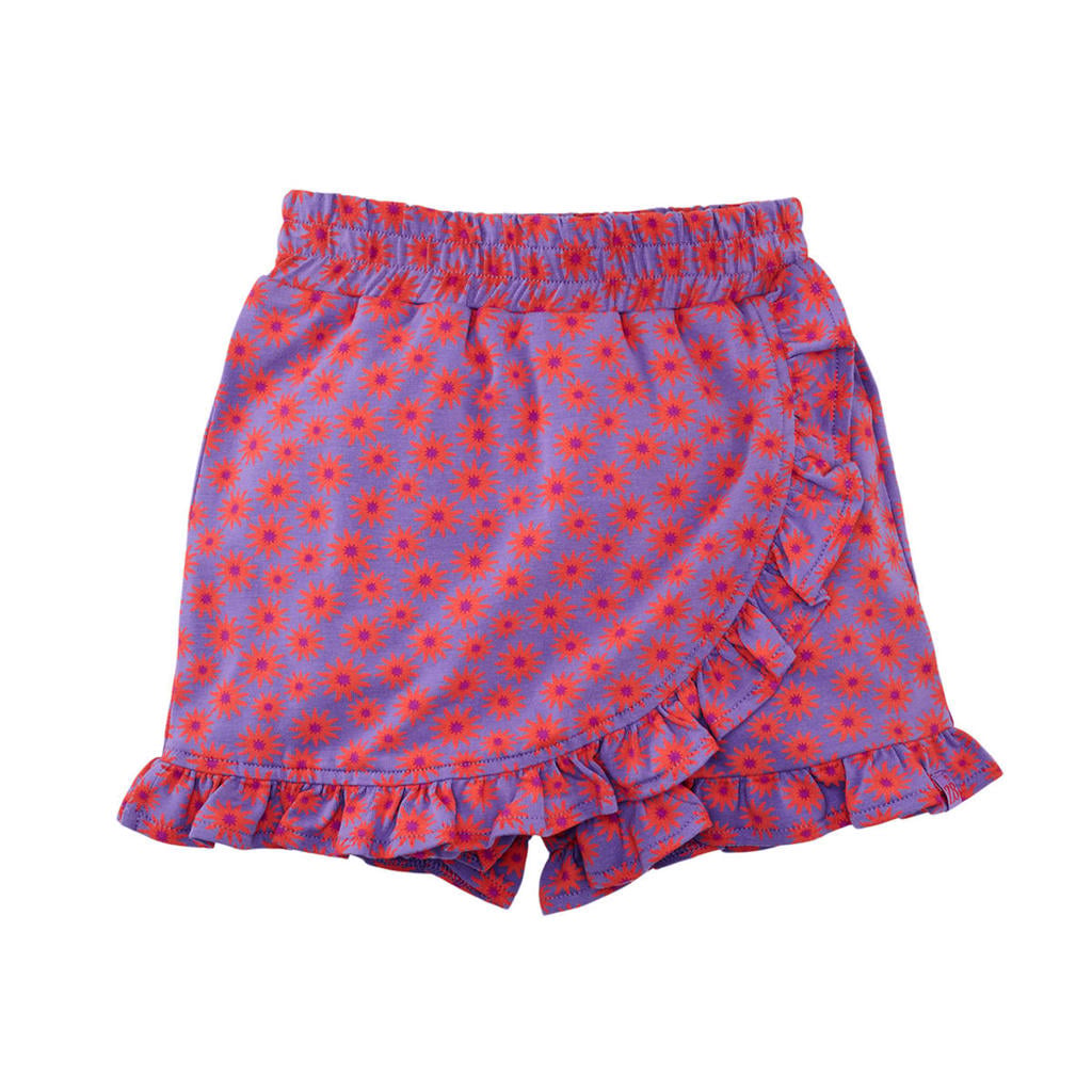 Paars en oranje meisjes Z8 mini skort Riva gemaakt van stretchkatoen en met elastische tailleband