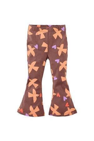 flared broek Fayenna bruin/oranje/lila