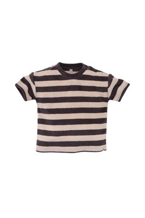 badstof T-shirt Joppe bruin/beige
