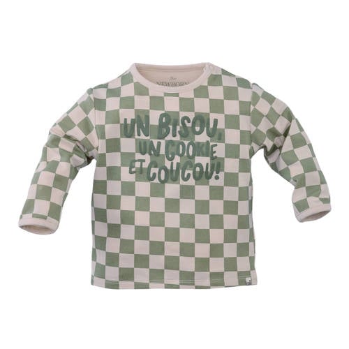 Z8 newborn longsleeve Luke met ruitprint groen/beige afbeelding