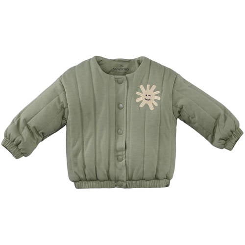 Z8 newborn zomerjas Freek met backprint groen afbeelding