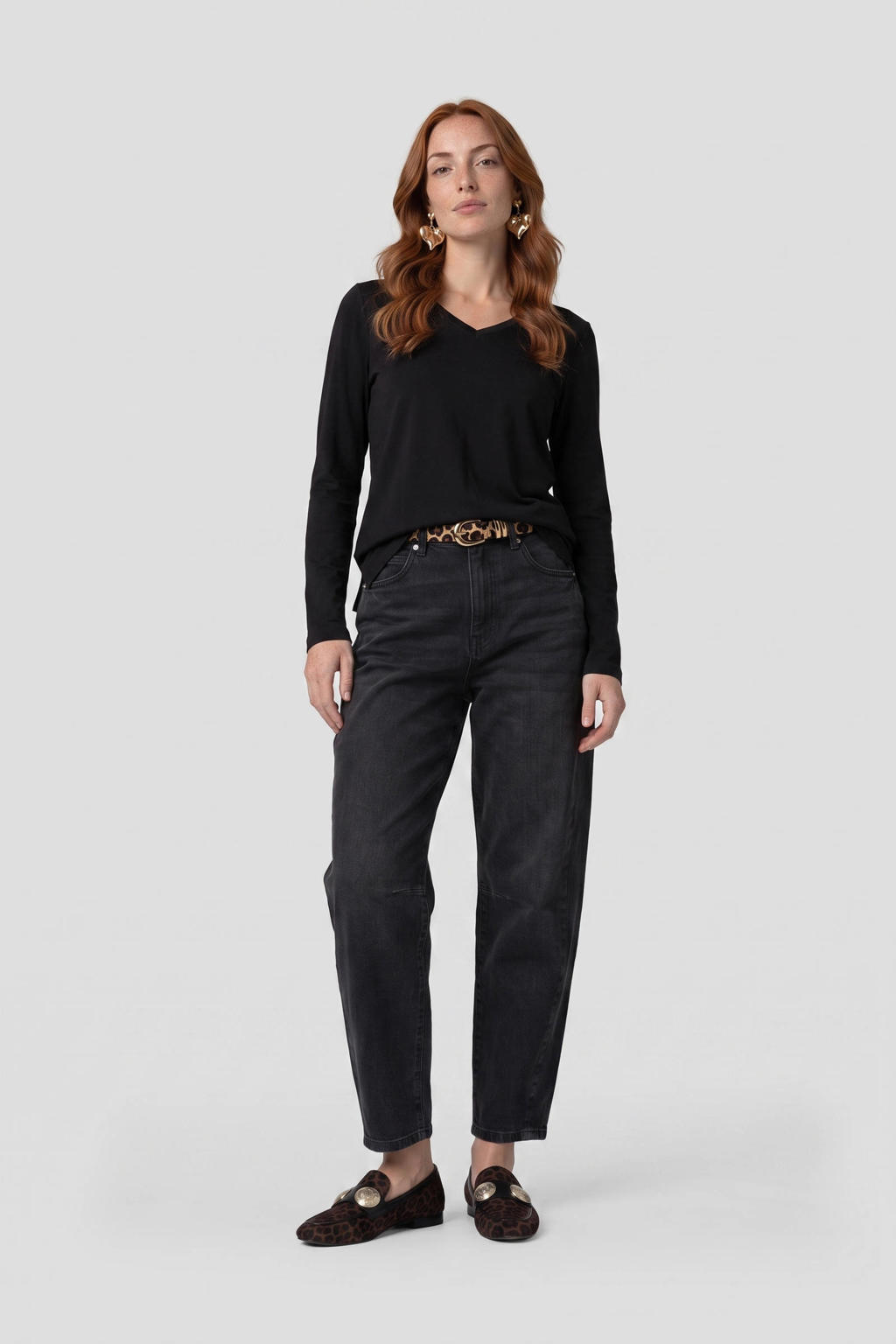 Anytime longsleeve V-hals zwart