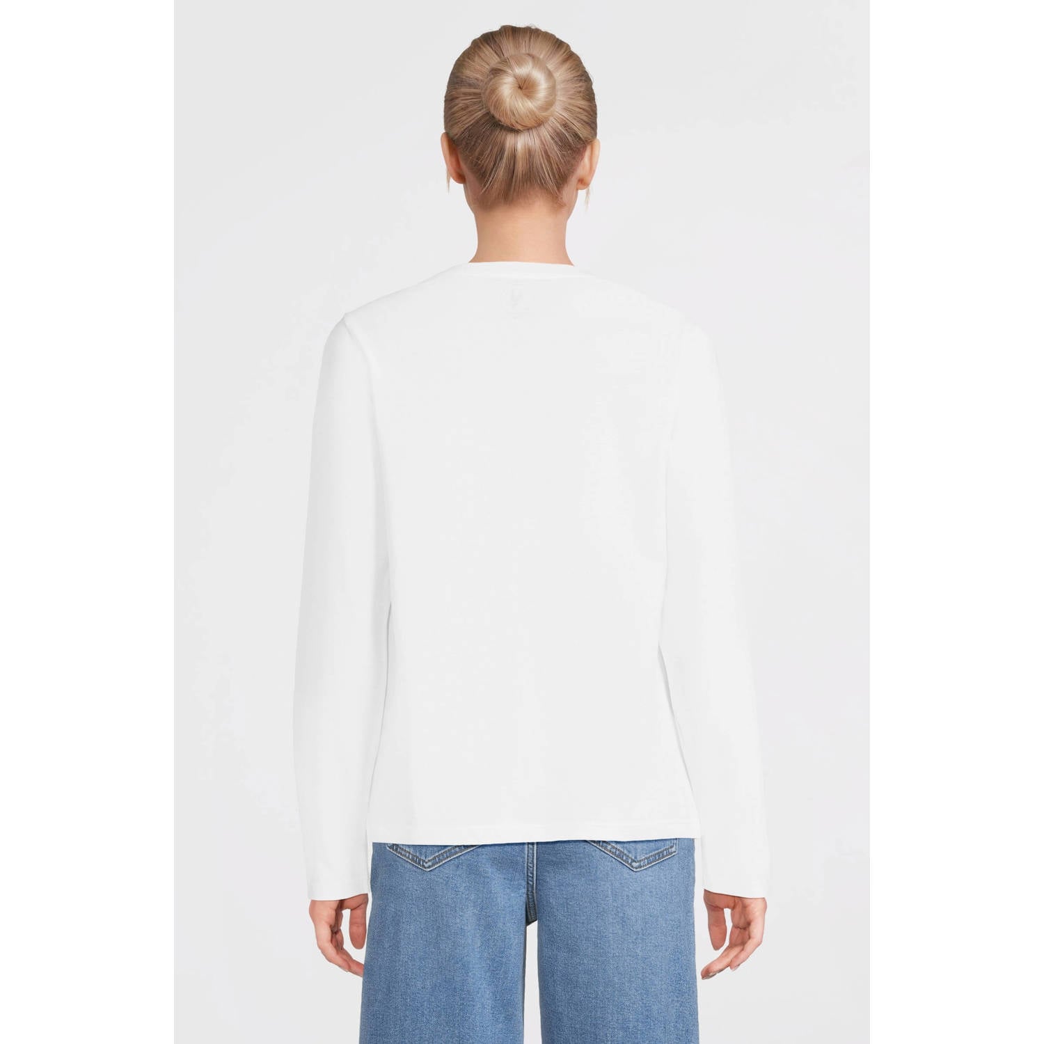 Anytime longsleeve V-hals wit