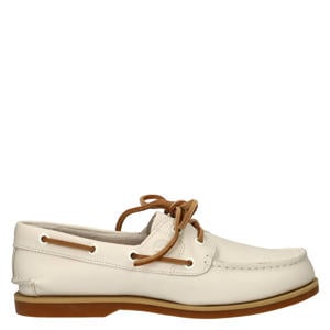 leren bootschoenen ecru