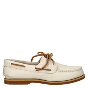 leren bootschoenen ecru