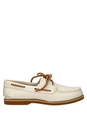 leren bootschoenen ecru