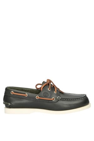 leren bootschoenen donkerblauw