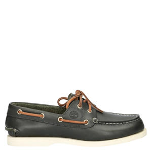 leren bootschoenen donkerblauw