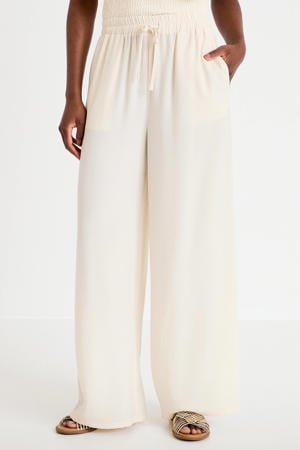 wide leg high waist casual broek