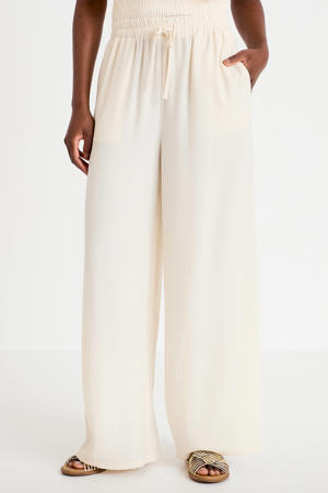 wide leg high waist casual broek