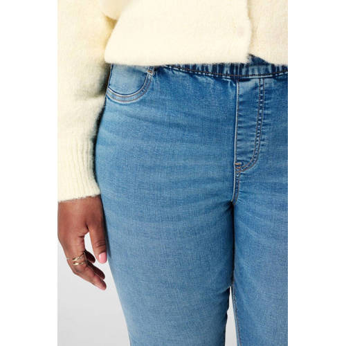 MS Mode high waist slim fit jeans medium blue denim afbeelding